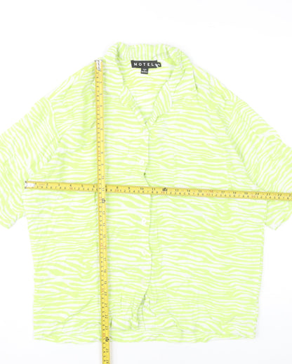 Womens UK Size M Motel Green Basic Button-Up