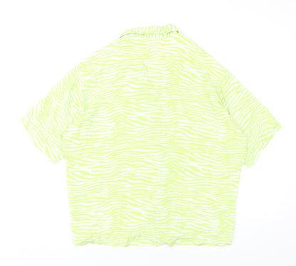 Womens UK Size M Motel Green Basic Button-Up