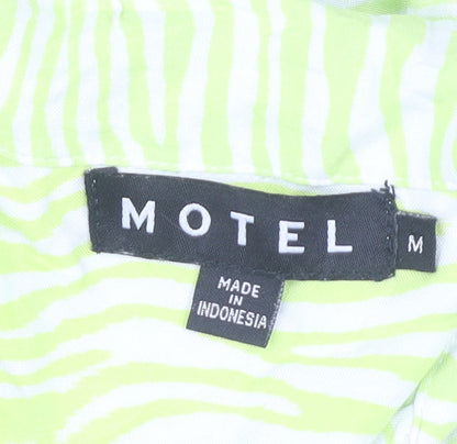 Womens UK Size M Motel Green Basic Button-Up