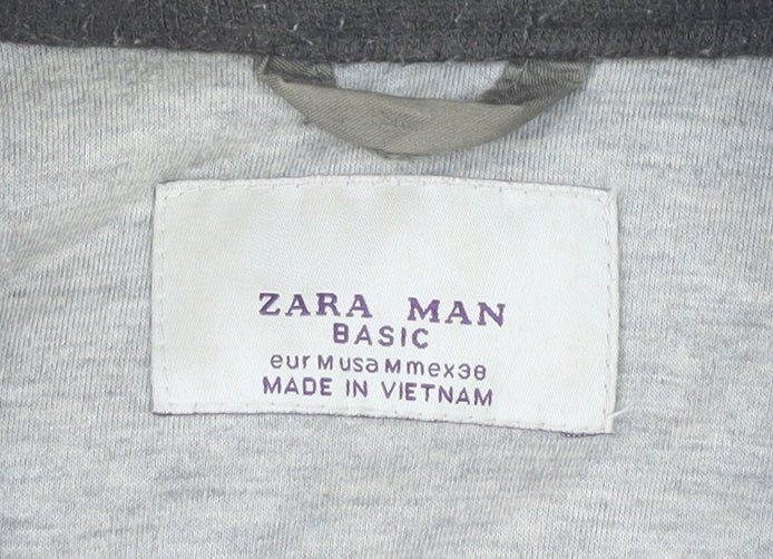 Zara Man Green Waistcoat Bodywarmer Vest Men M Regular Cotton Nylon