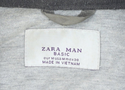 Zara Man Green Waistcoat Bodywarmer Vest Men M Regular Cotton Nylon