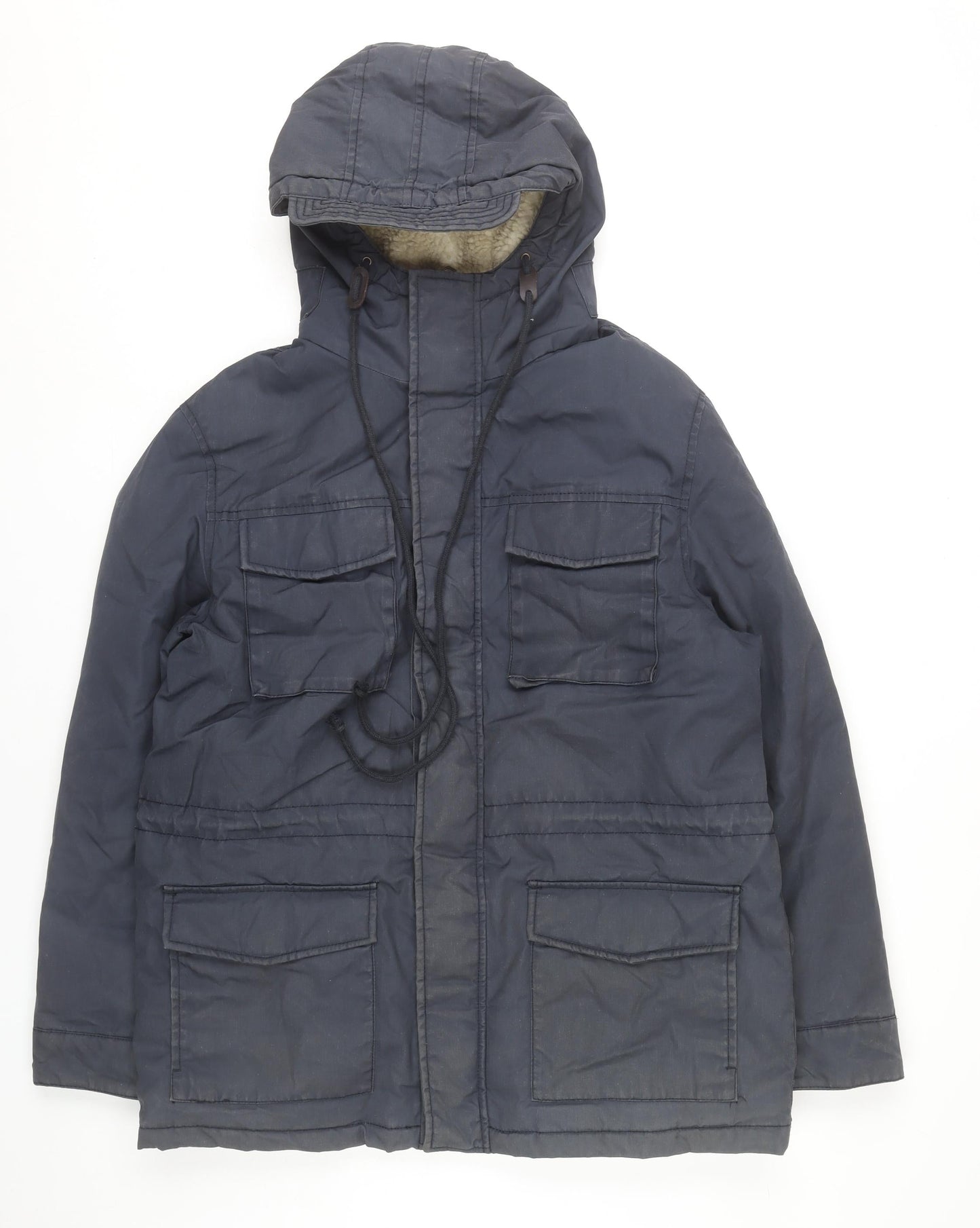 Mens UK Size L Goodsouls Blue Parka Coat