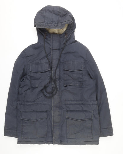 Mens UK Size L Goodsouls Blue Parka Coat