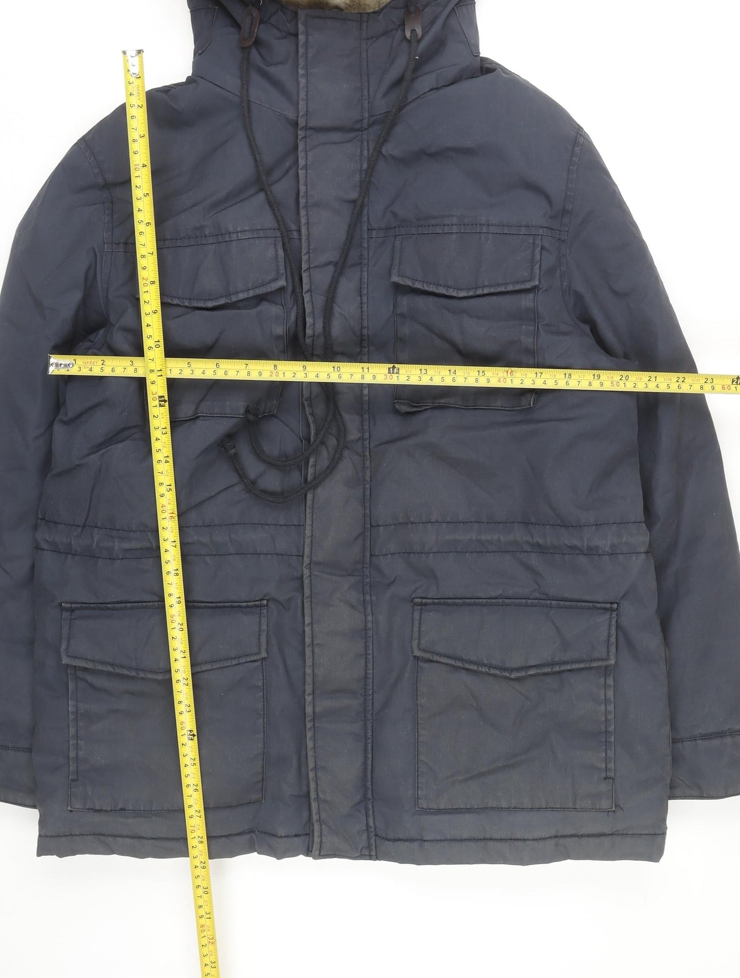 Mens UK Size L Goodsouls Blue Parka Coat