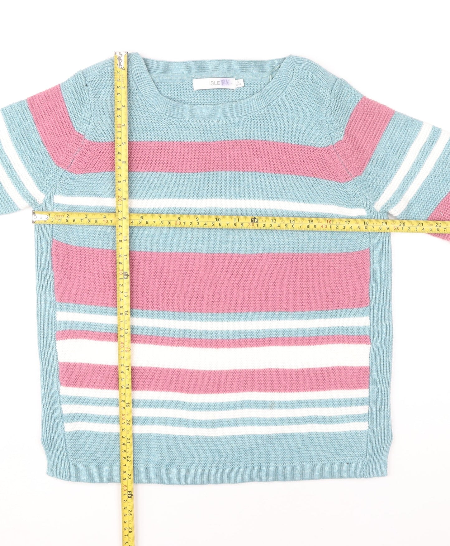 Womens UK Size S Isle Blue Pullover Jumper