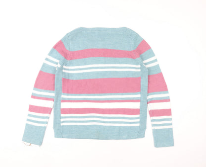 Womens UK Size S Isle Blue Pullover Jumper