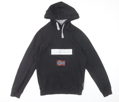 Mens UK Size XS Napapijri Black Pullover Hoodie
