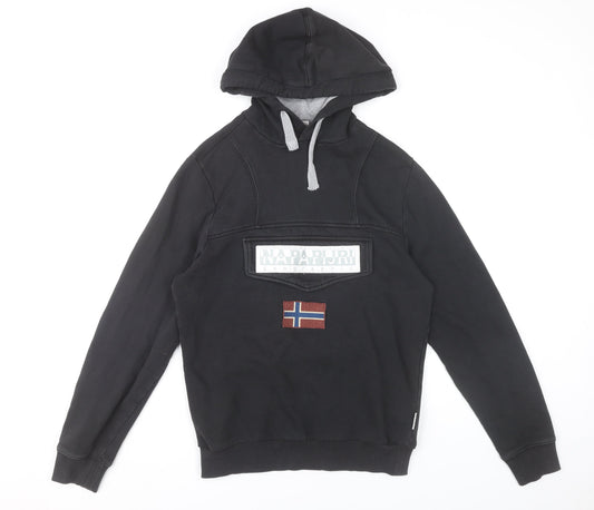 Mens UK Size XS Napapijri Black Pullover Hoodie