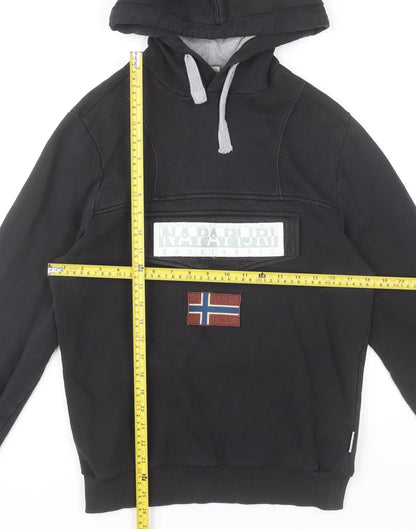 Mens UK Size XS Napapijri Black Pullover Hoodie