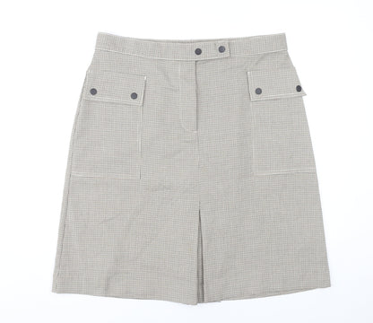 Marks and Spencer Women Grey Size 16 Check Pencil Skirt Workwear