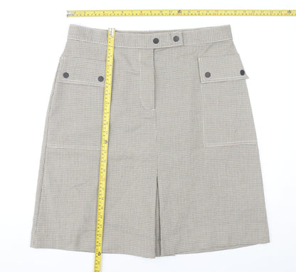 Marks and Spencer Women Grey Size 16 Check Pencil Skirt Workwear