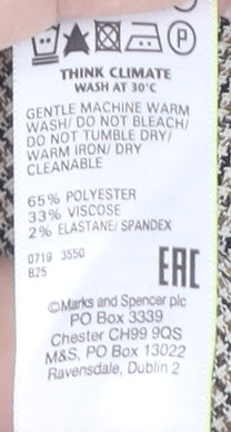 Marks and Spencer Women Grey Size 16 Check Pencil Skirt Workwear