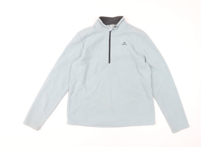 Quechua Girls Blue 14-15Y Fleece Pullover Sweatshirt 1/4 Zip Outdoor