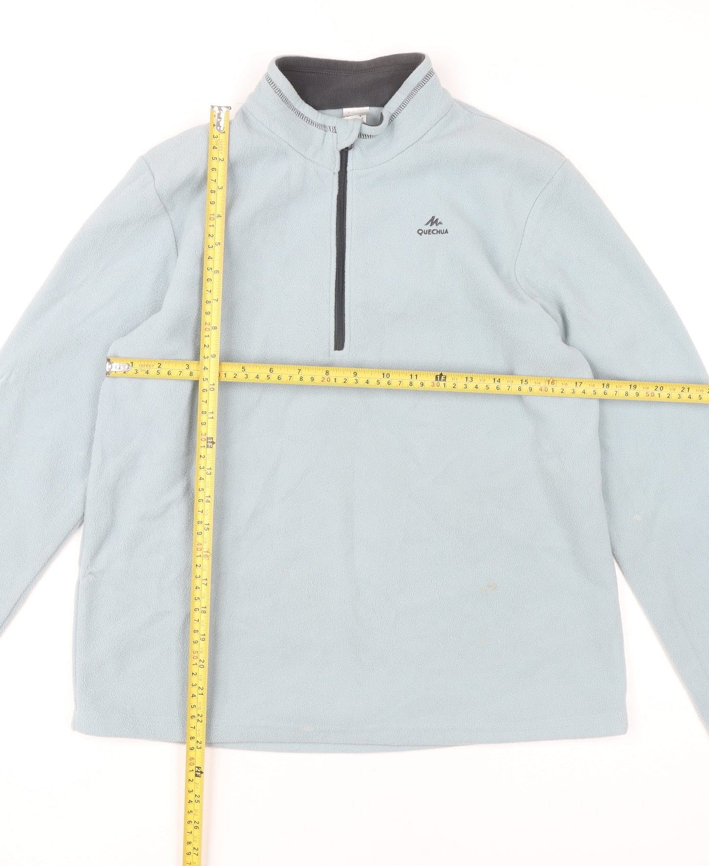 Quechua Girls Blue 14-15Y Fleece Pullover Sweatshirt 1/4 Zip Outdoor