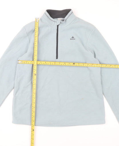 Quechua Girls Blue 14-15Y Fleece Pullover Sweatshirt 1/4 Zip Outdoor