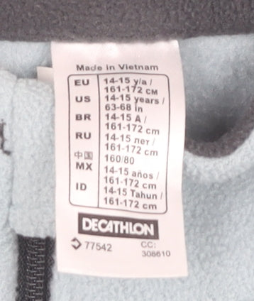 Quechua Girls Blue 14-15Y Fleece Pullover Sweatshirt 1/4 Zip Outdoor