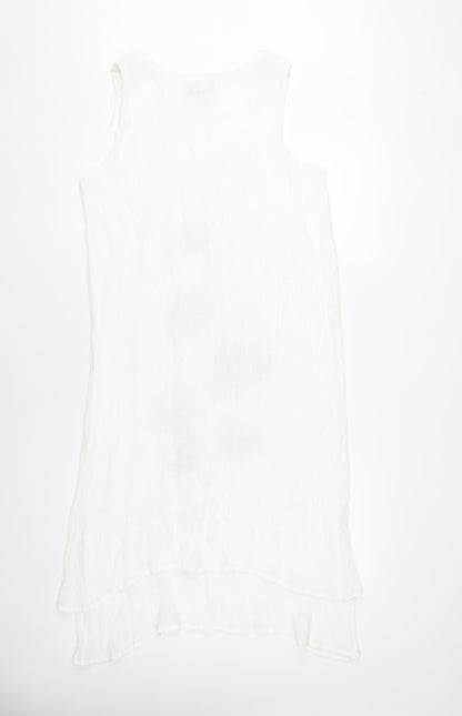 Saloos Women’s White Floral Sleeveless Shift Dress Size 16
