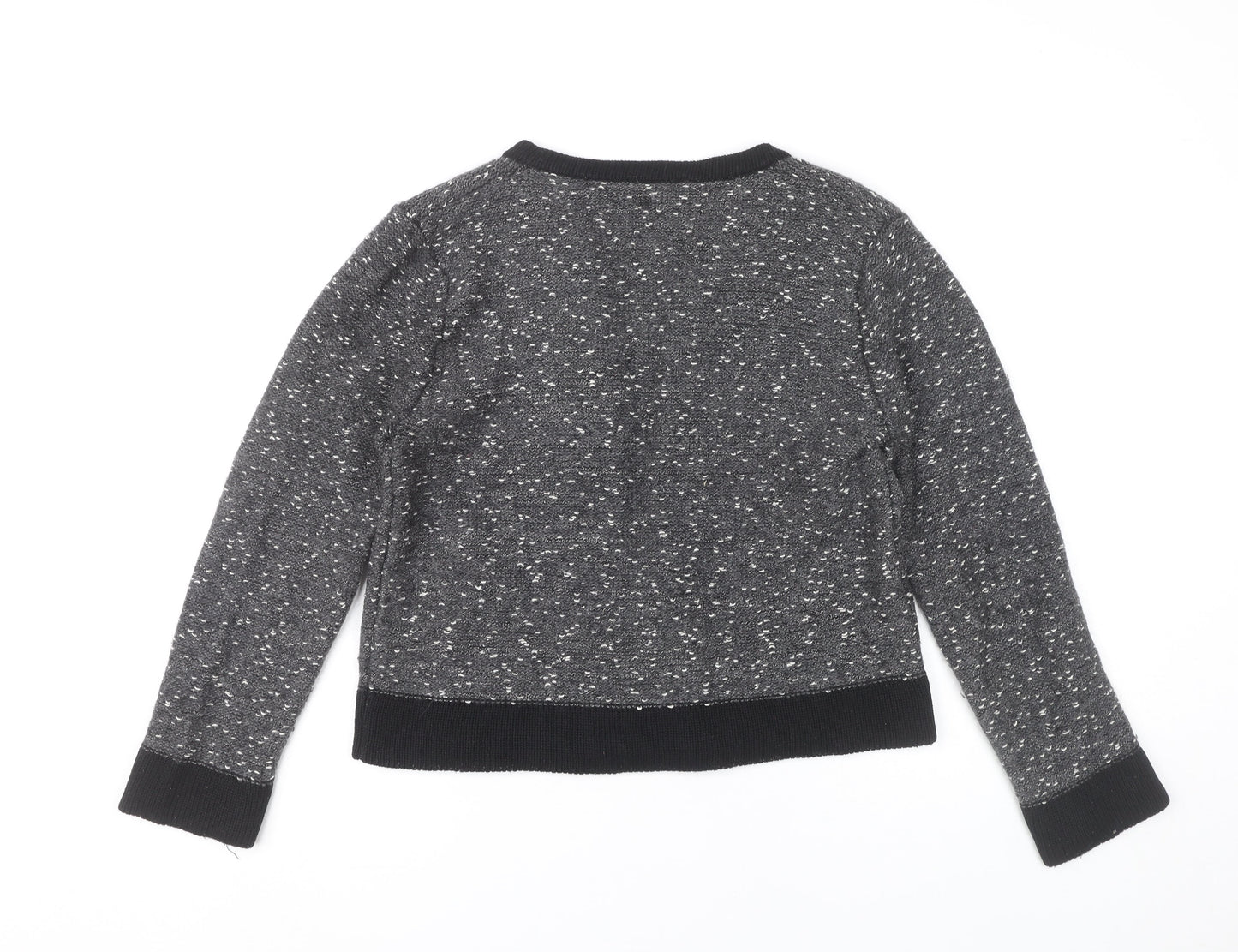 Brandtex Women Grey Studded Cardigan L Long Sleeve Knit