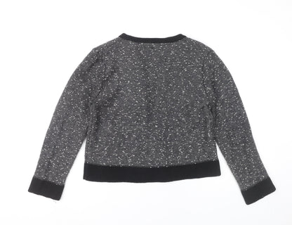Brandtex Women Grey Studded Cardigan L Long Sleeve Knit