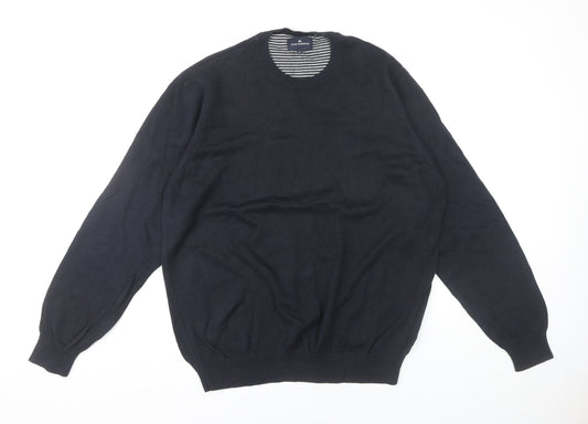 Marks and Spencer Men’s XL Dark Navy Cotton Crew Neck Jumper