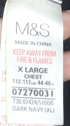 Marks and Spencer Men’s XL Dark Navy Cotton Crew Neck Jumper