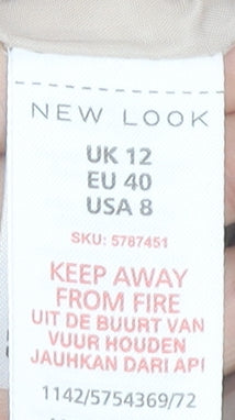 New Look Womens Beige Faux Fur Mid-Length Coat UK 12