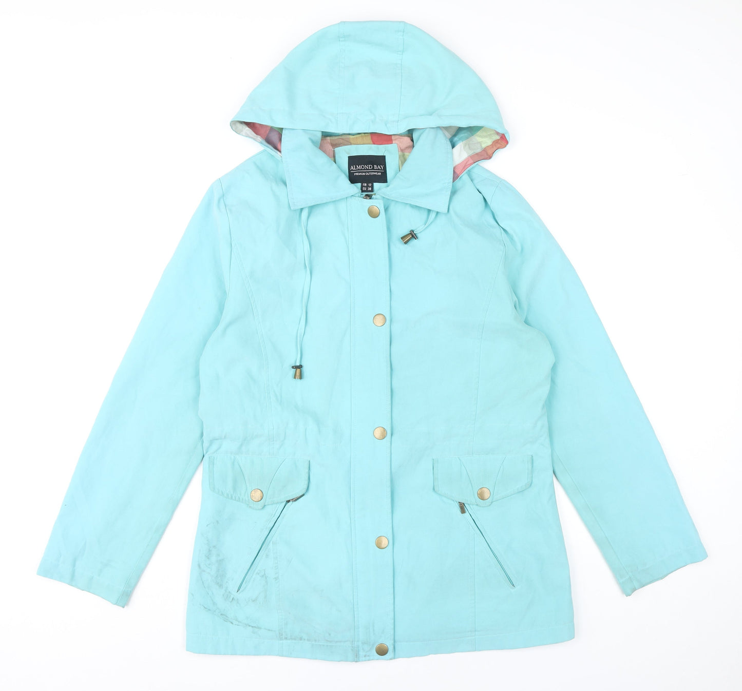 Almond Bay Womens Blue Hooded Parka Jacket Size 12 Regular