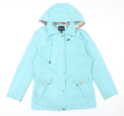 Almond Bay Womens Blue Hooded Parka Jacket Size 12 Regular