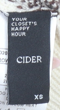 Cider Womens Brown Collared Floral Knit Pullover Jumper XS