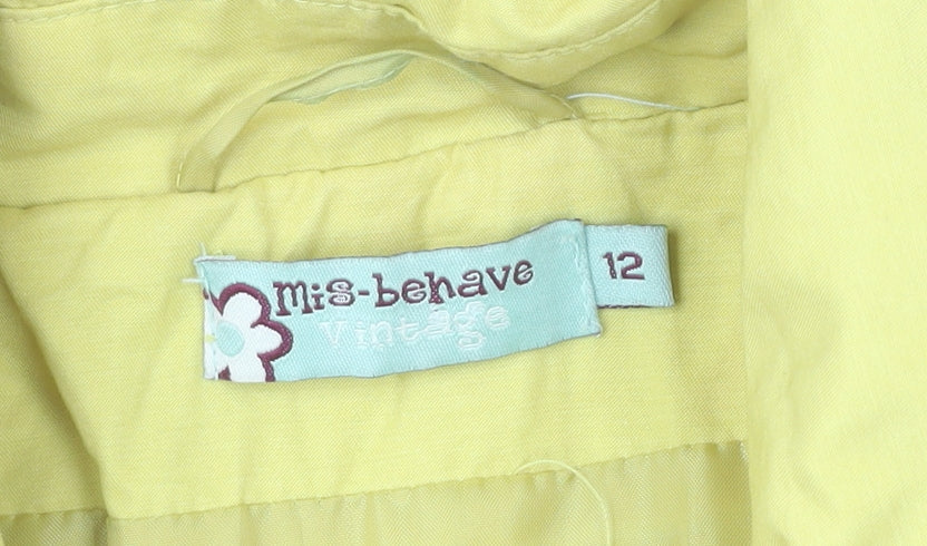 Misbehave Vintage Women’s Yellow Buttoned Mid-Length Coat Size 12