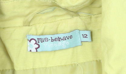 Misbehave Vintage Women’s Yellow Buttoned Mid-Length Coat Size 12