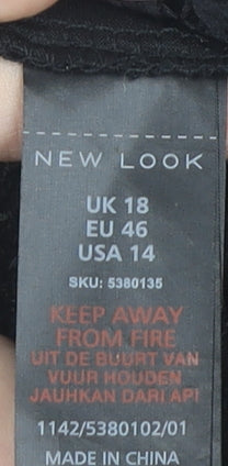 New Look Women’s Black Lace Cropped Blouse UK 18 Off Shoulder