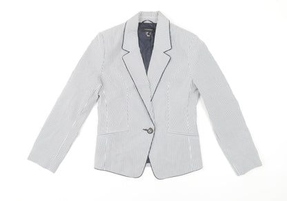 Atmosphere Women Grey Pinstripe Blazer UK 8 Regular Fit Jacket