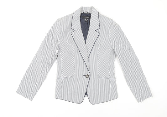 Atmosphere Women Grey Pinstripe Blazer UK 8 Regular Fit Jacket