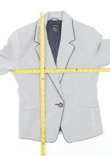 Atmosphere Women Grey Pinstripe Blazer UK 8 Regular Fit Jacket