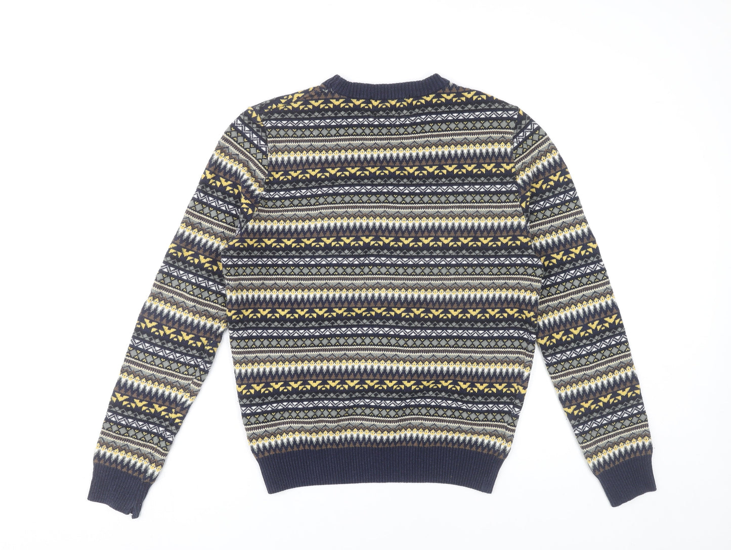 New Look Men Multicoloured Fair Isle Knit Jumper M Regular Cotton Blend