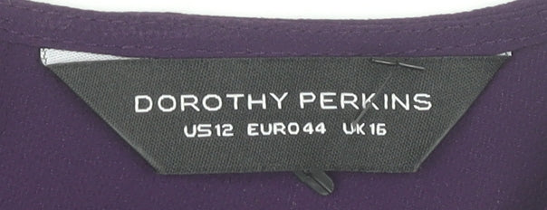 Womens UK Size 16 Dorothy Perkins Purple Tunic Blouse