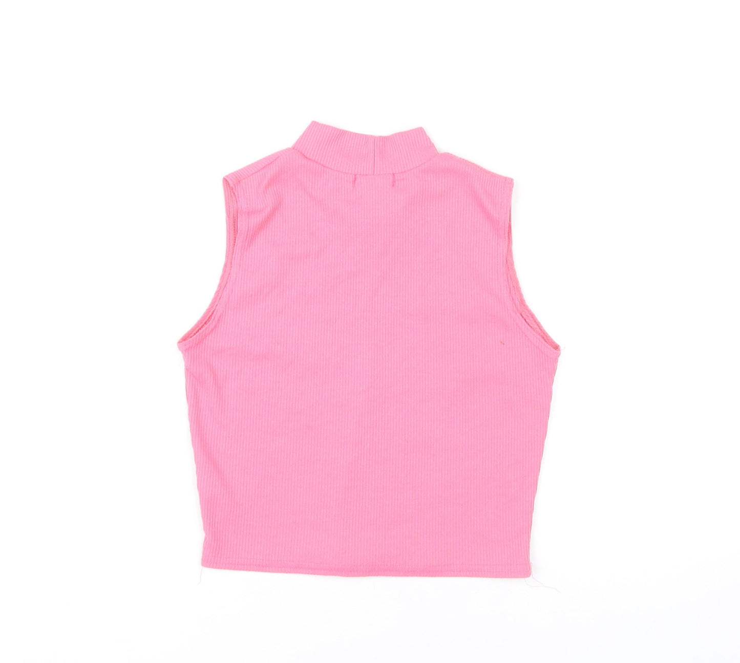 PrettyLittleThing Women’s Pink Mock Neck Sleeveless Tank Top UK 10