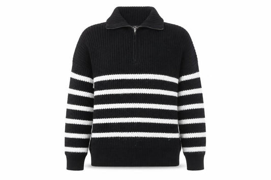 Womens UK Size M AX Paris Black Full Zip Jumper