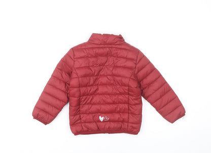 Lupilu Girls Red Puffer Jacket 4 Years Quilted Winter Coat