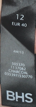 BHS Women’s Grey Pinstripe Sheath Dress Size 12 Sleeveless V-Neck