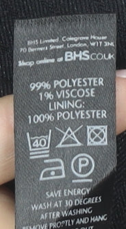 BHS Women’s Grey Pinstripe Sheath Dress Size 12 Sleeveless V-Neck