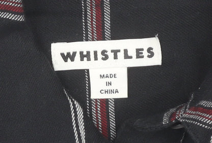 Whistles Womens Black Check Shirt Dress Size 8 Cotton Work Casual