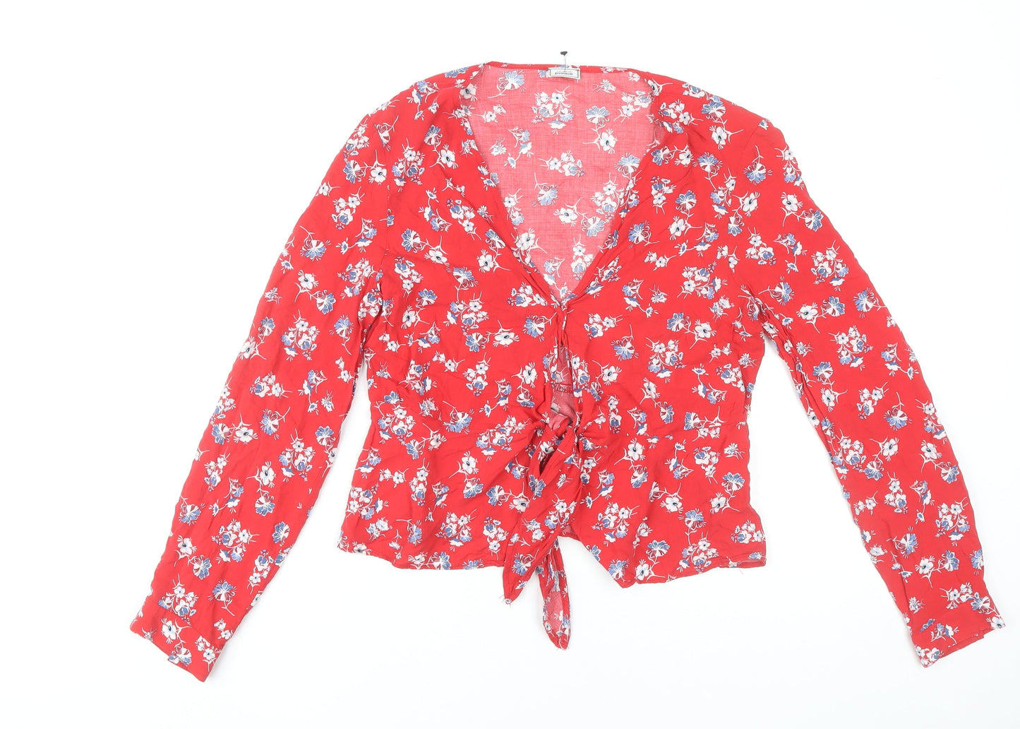 Womens UK Size M Pimkie Red Wrap Blouse