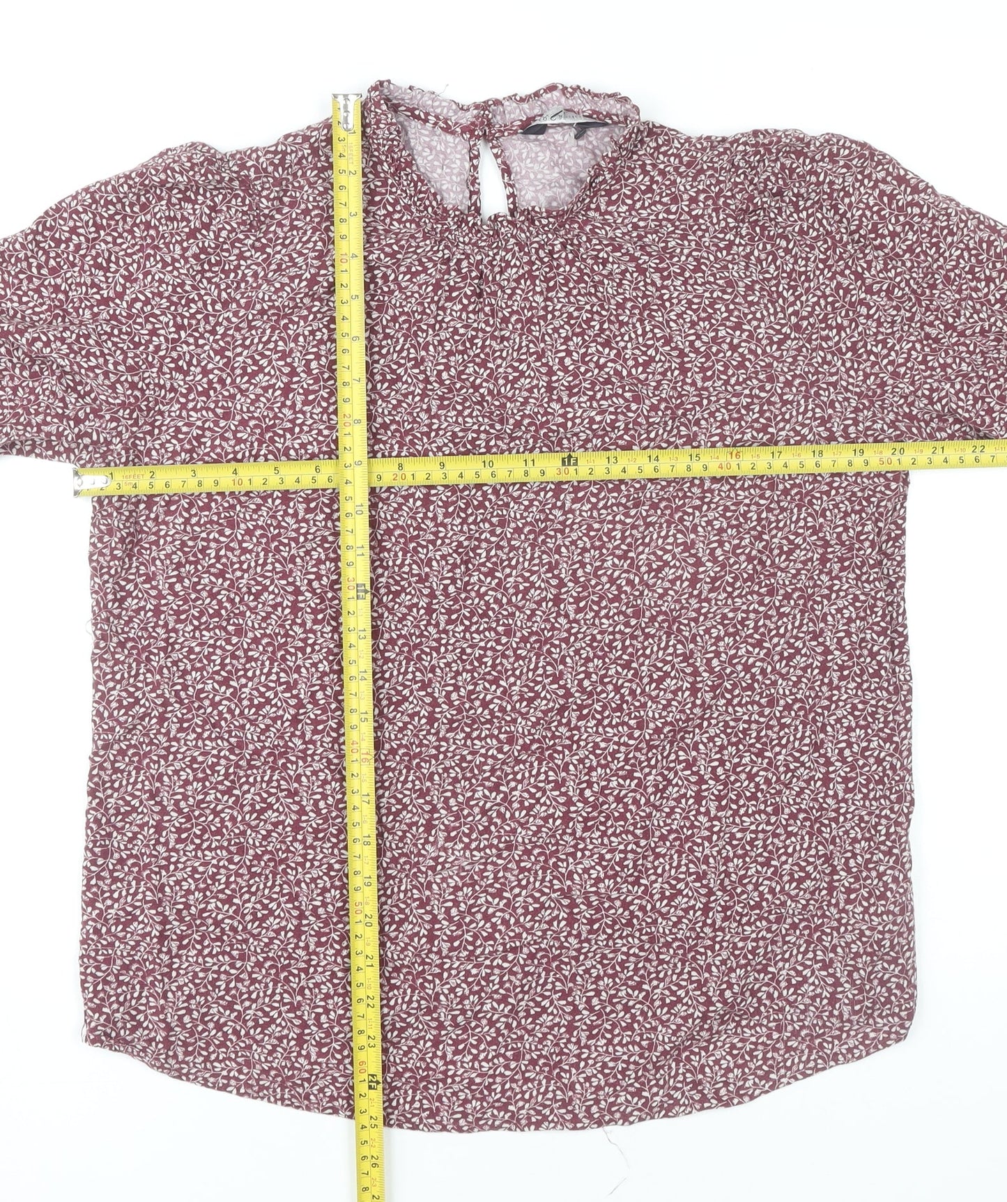 Womens UK Size 12 Marks and Spencer Red Tunic Blouse