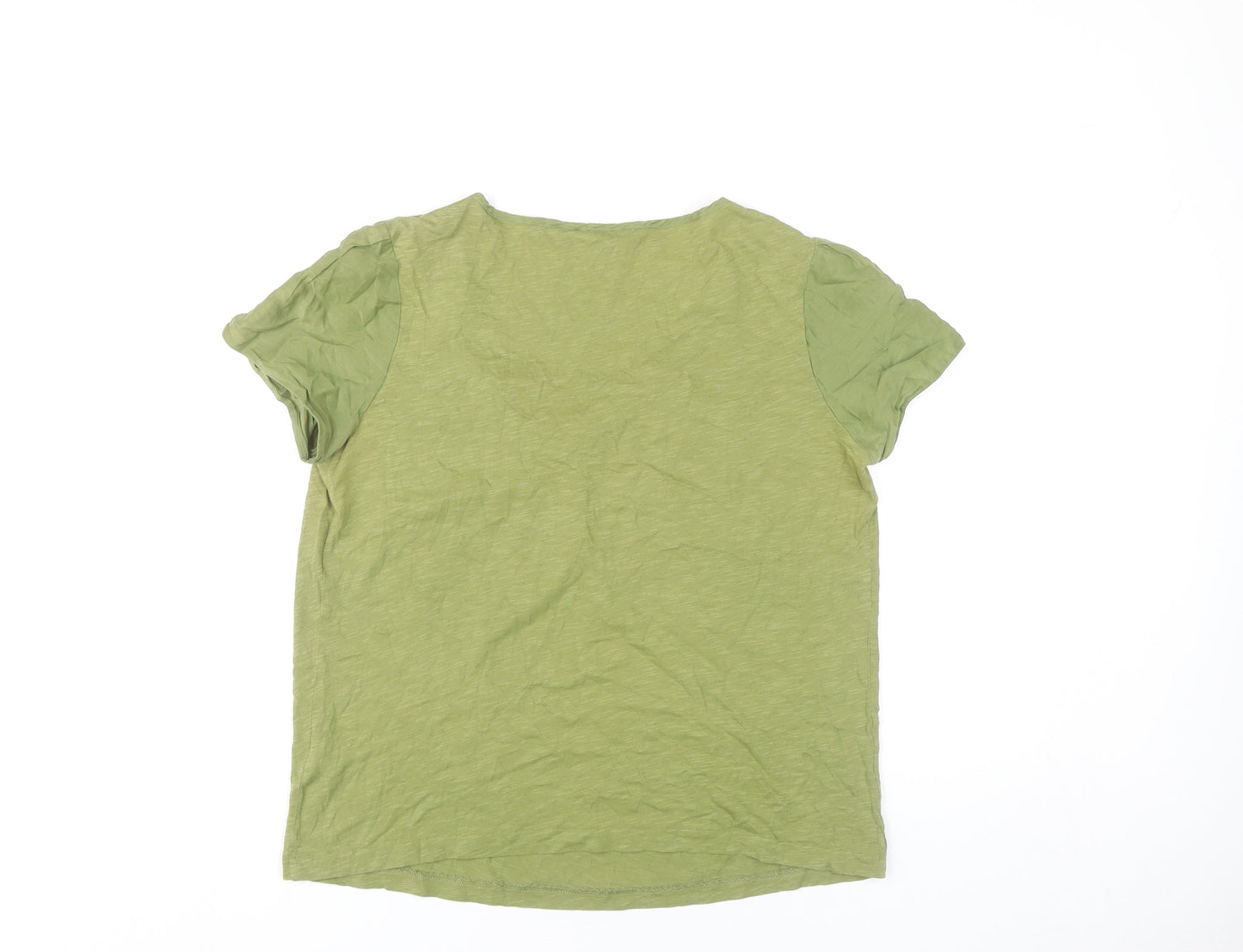 Womens UK Size 10 Marks and Spencer Green Basic T-Shirt