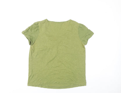 Womens UK Size 10 Marks and Spencer Green Basic T-Shirt