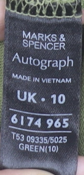 Womens UK Size 10 Marks and Spencer Green Basic T-Shirt