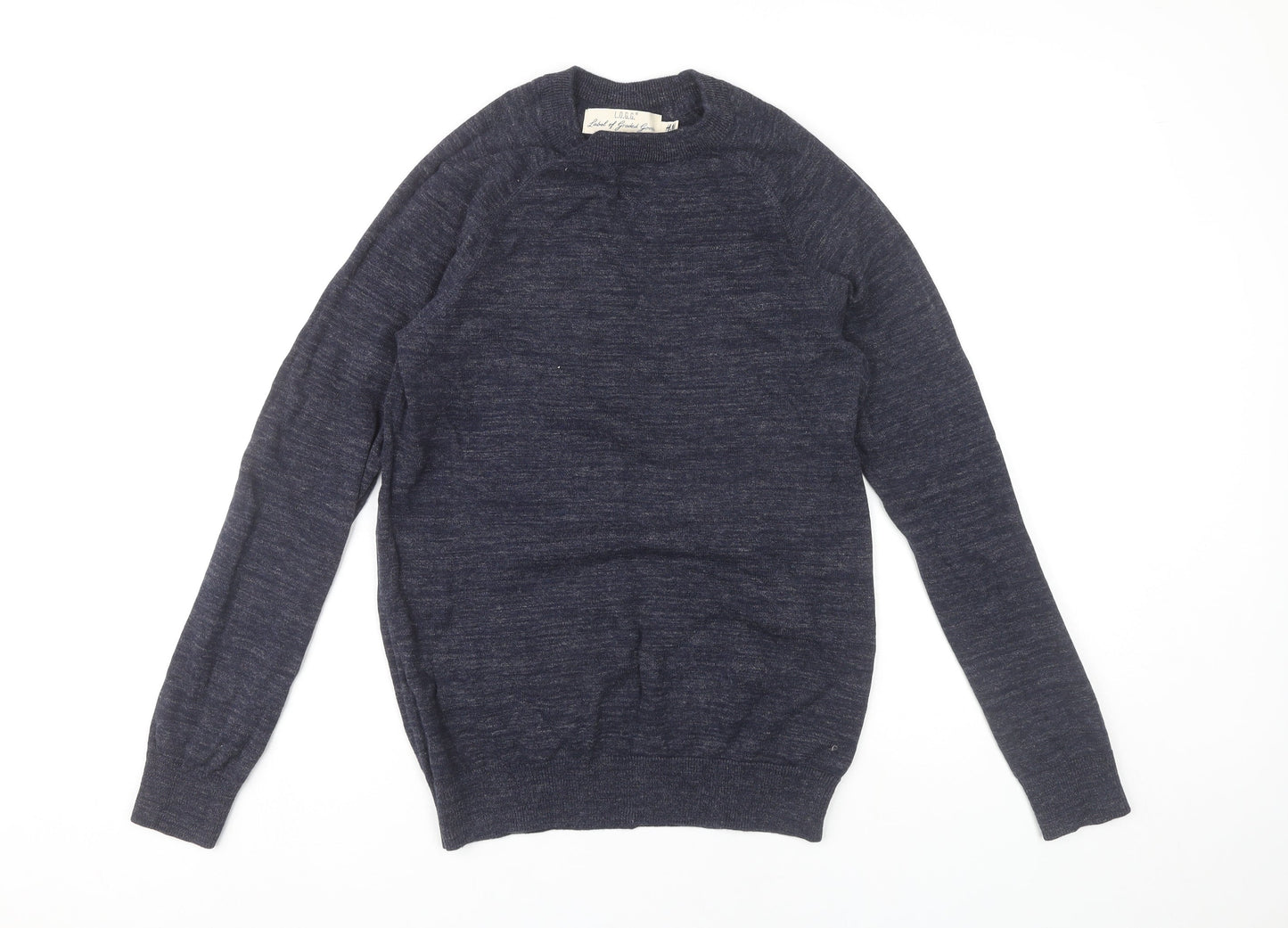 H&M Men’s Blue XS Cotton Crew Neck Jumper Pullover Knitwear