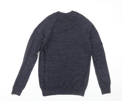 H&M Men’s Blue XS Cotton Crew Neck Jumper Pullover Knitwear